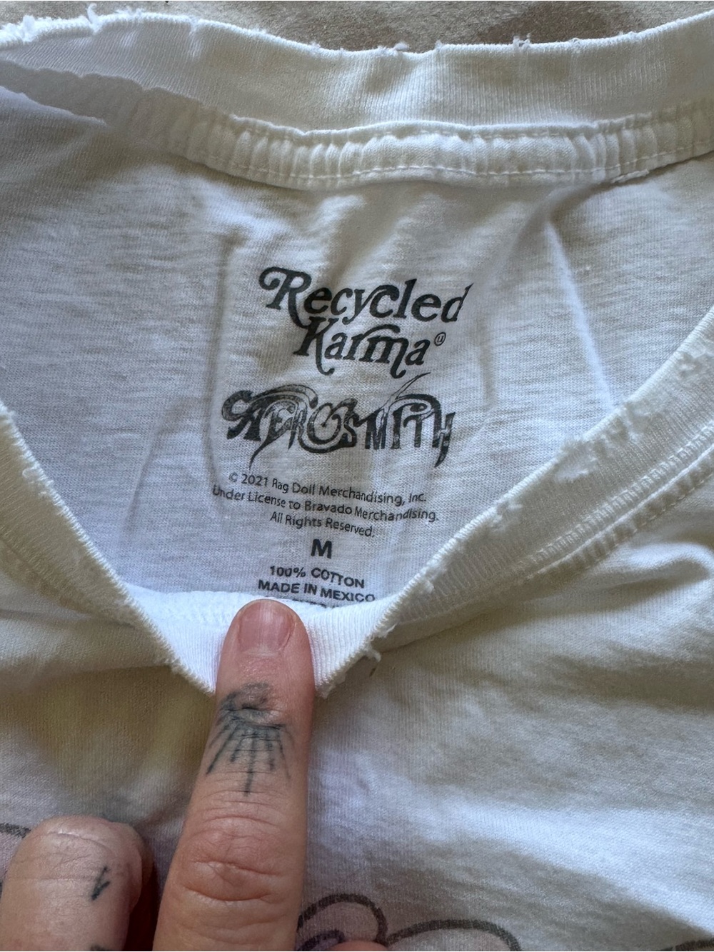 Recycled Karma Distressed Angel Aerosmith Tee - Picture 9 of 9